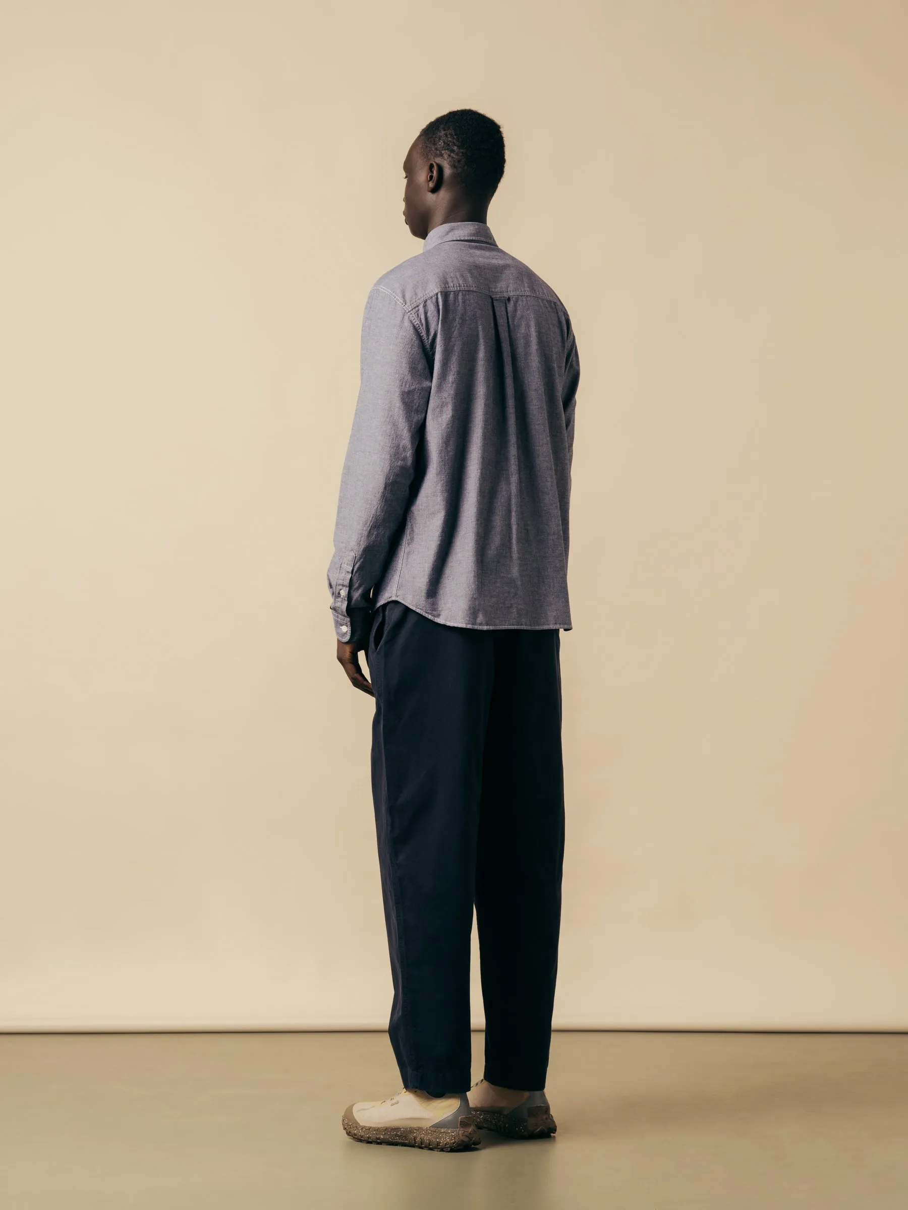 Clyde Pant In Navy Cotton Twill